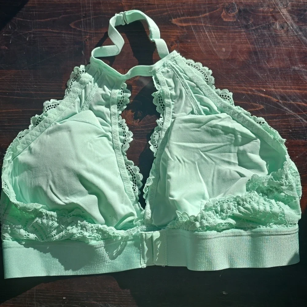 Earth Republic Lace Halter Bralette - Mint Green (Size L)